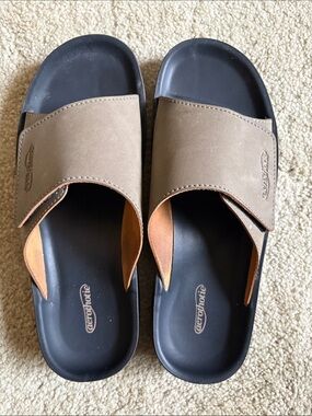 Aerothotic Women’s Tan Slide Sandals with Contoured Footbed-EU 41/US 11